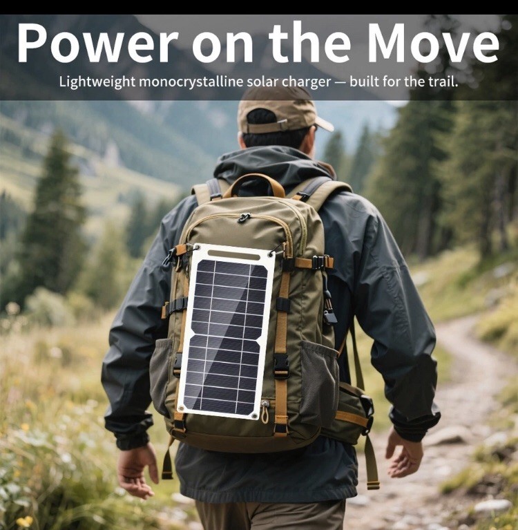 USB Solar Panel Power Bank for Outdoor Camping Hiking Phone Charger 5V Portable