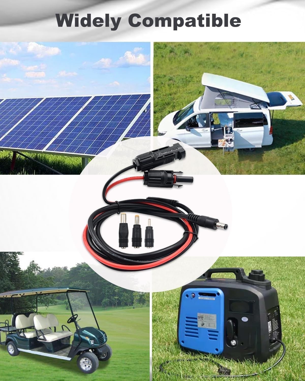 Solar Panel Adapter for Jackery to DC 5.5×2.1mm Extension Power Cable with DC…