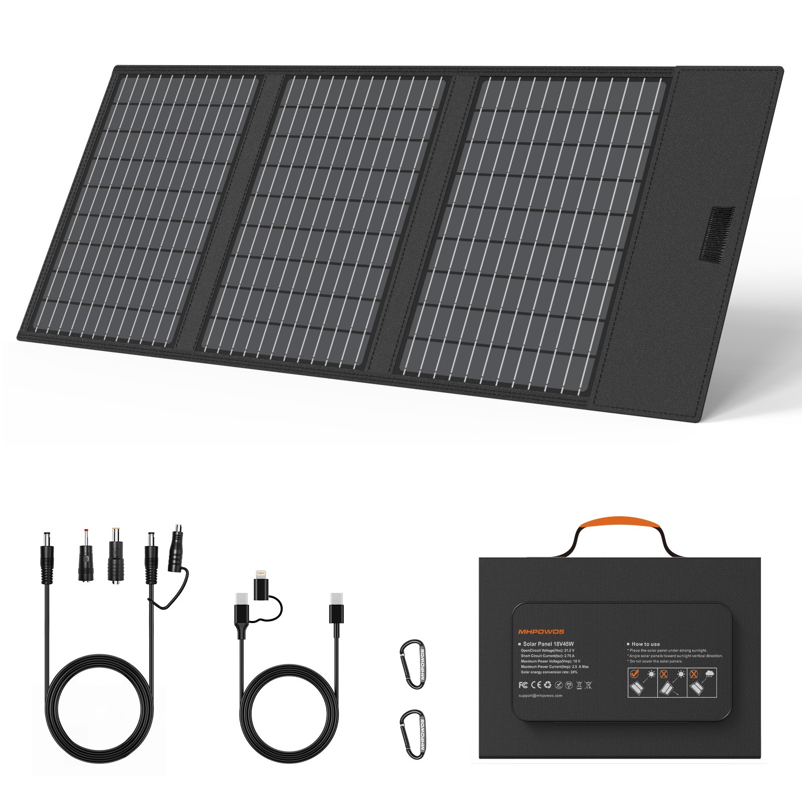 60W Solar Panel Portable DC USB for Anker 521 Power Station Outdoor Charger