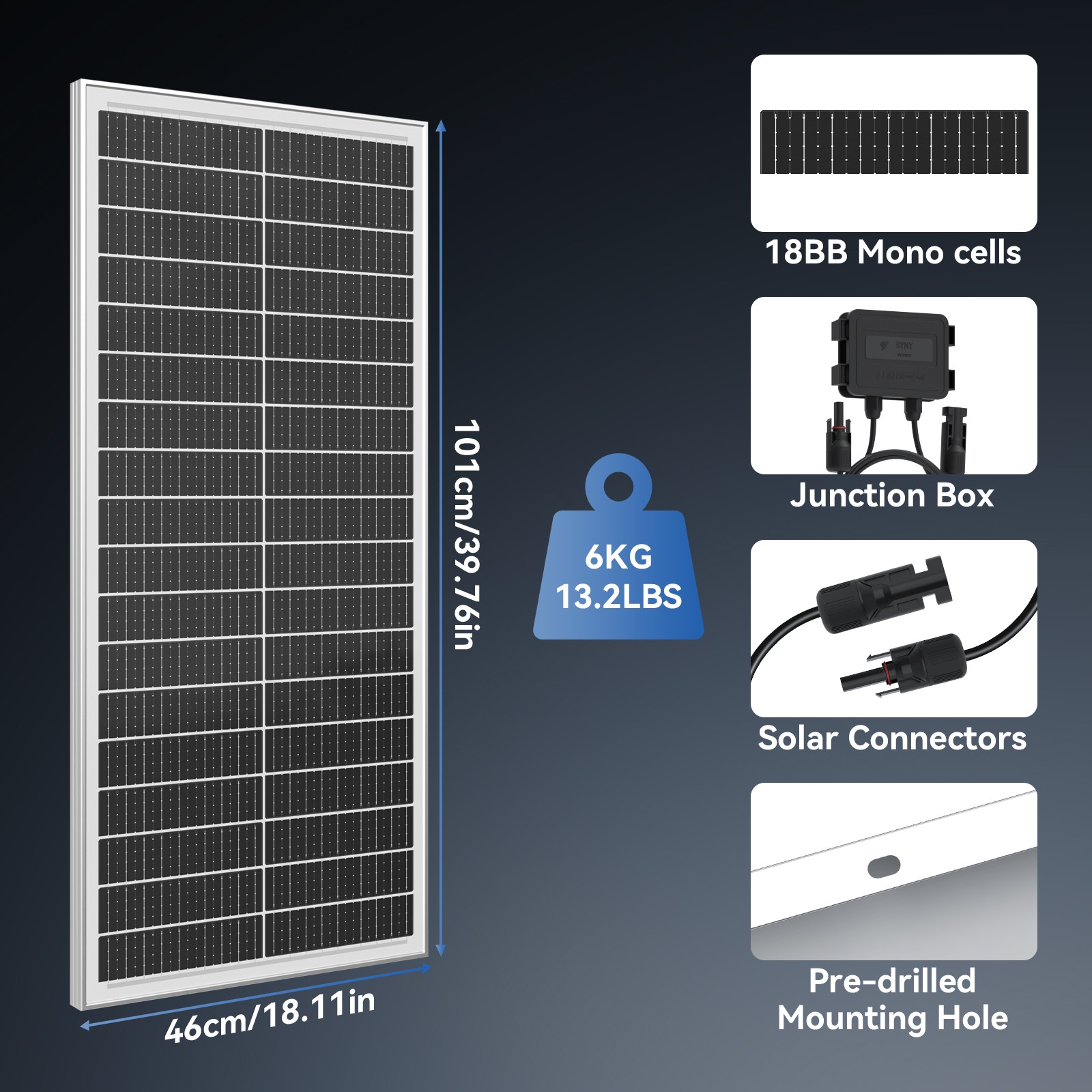 100W 200W 400W 800W 1000W Mono 18BB N-Type Solar Panel 25% Boat High Conversion