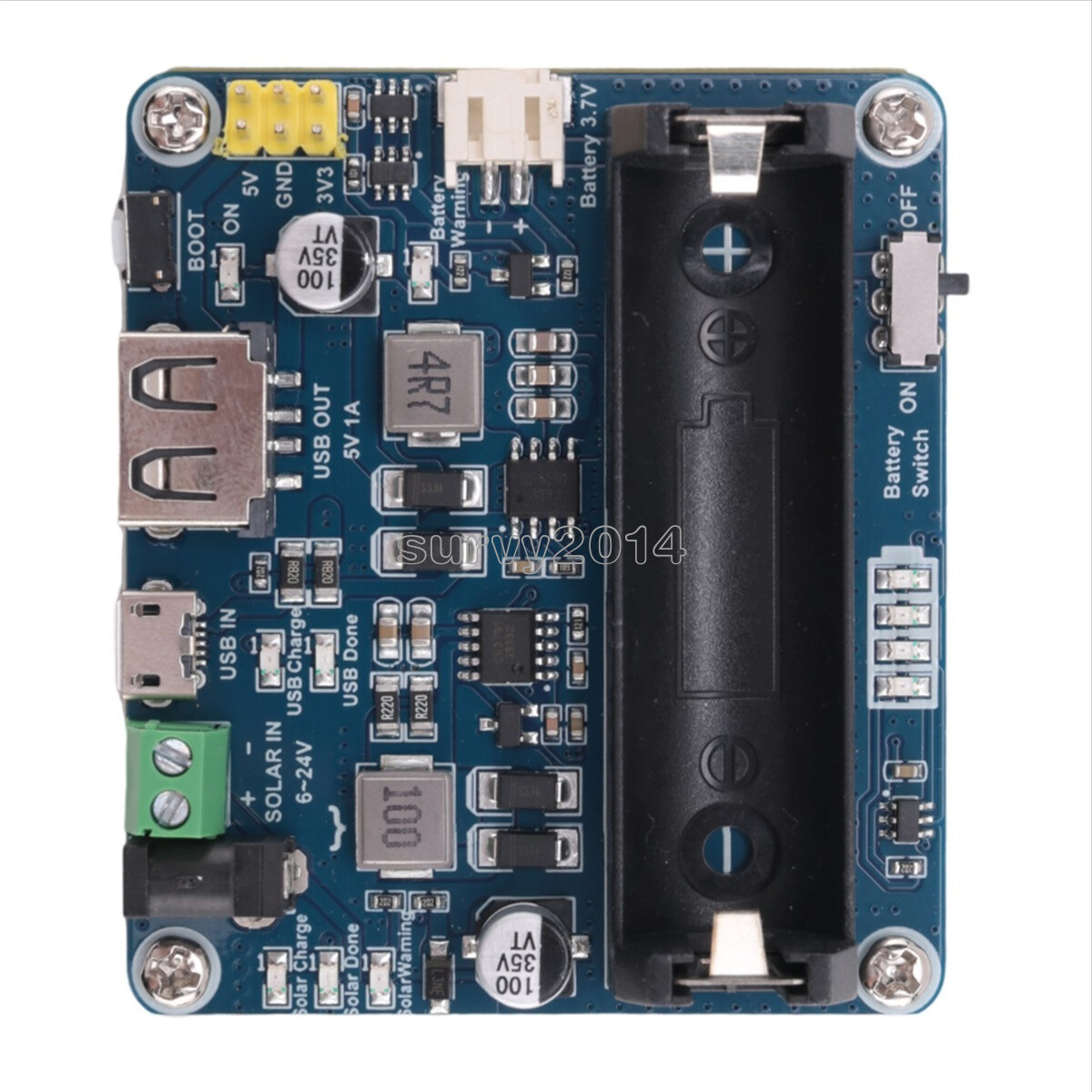 6V~24V Solar Panel Power Management Module Support MPPT 850mAh Li-ion Battery