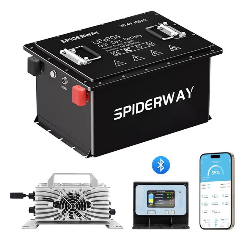 36V 105Ah Golf Cart LiFePO4 Lithium Battery 200A BMS A+Cell W/25A Charger 7.68kW