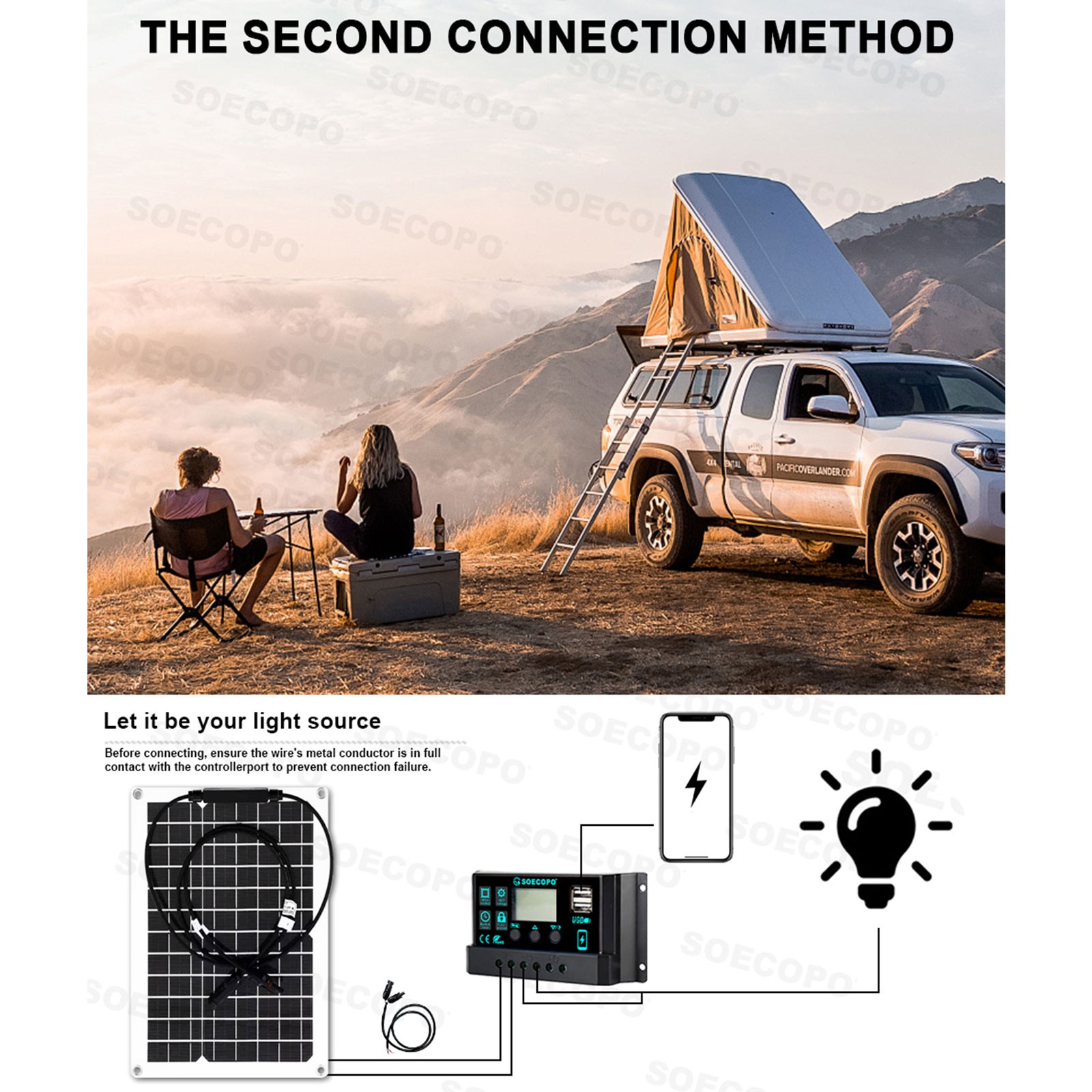 SOECOPO 10000W Solar Power System Kit 12V24V to 110V220V Inverter Flexible Panel