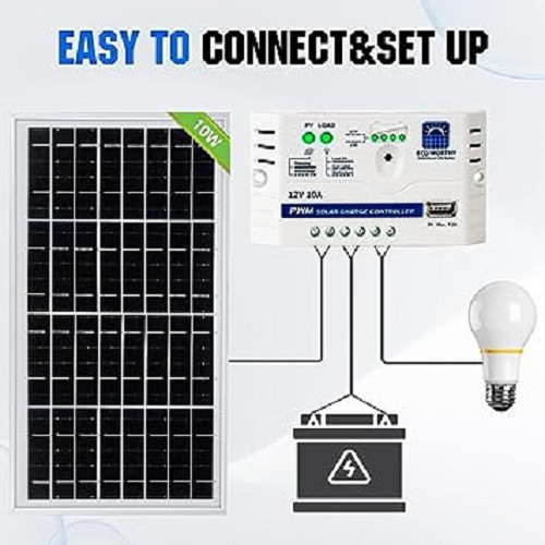 Solar 12V Charger Battery Car 10W Panel Maintainer ECO-WORTHY Trickle Kit Boat