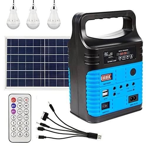 Compact Solar Generator with LED Flashlight – Portable Power Station for Camping