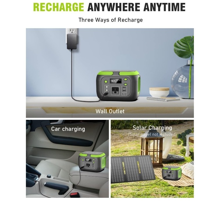 200W Portable Power Station, 42000mAh Solar Generator with 110V AC Outlet