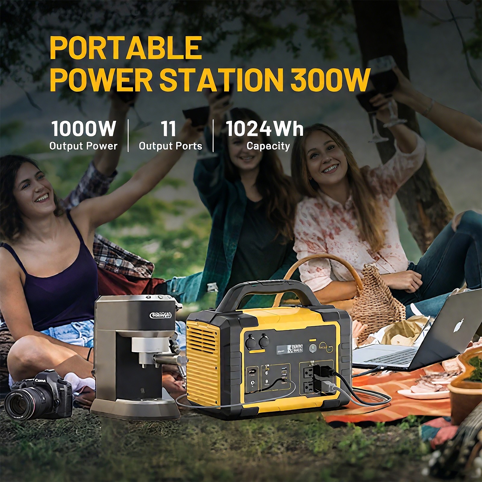 Portable Power Station Solar Generator for Camping RV Emergency 1000W/1024Wh