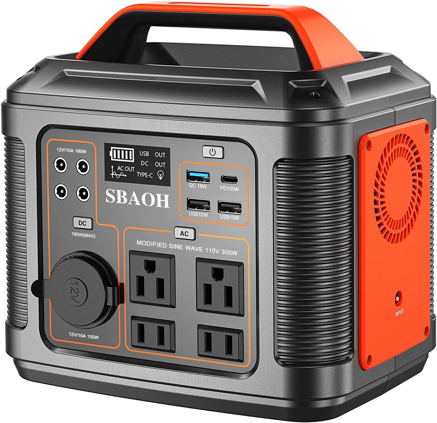 300W Portable Power Station Backup Battery Solar Generator with 60W Solar Panel