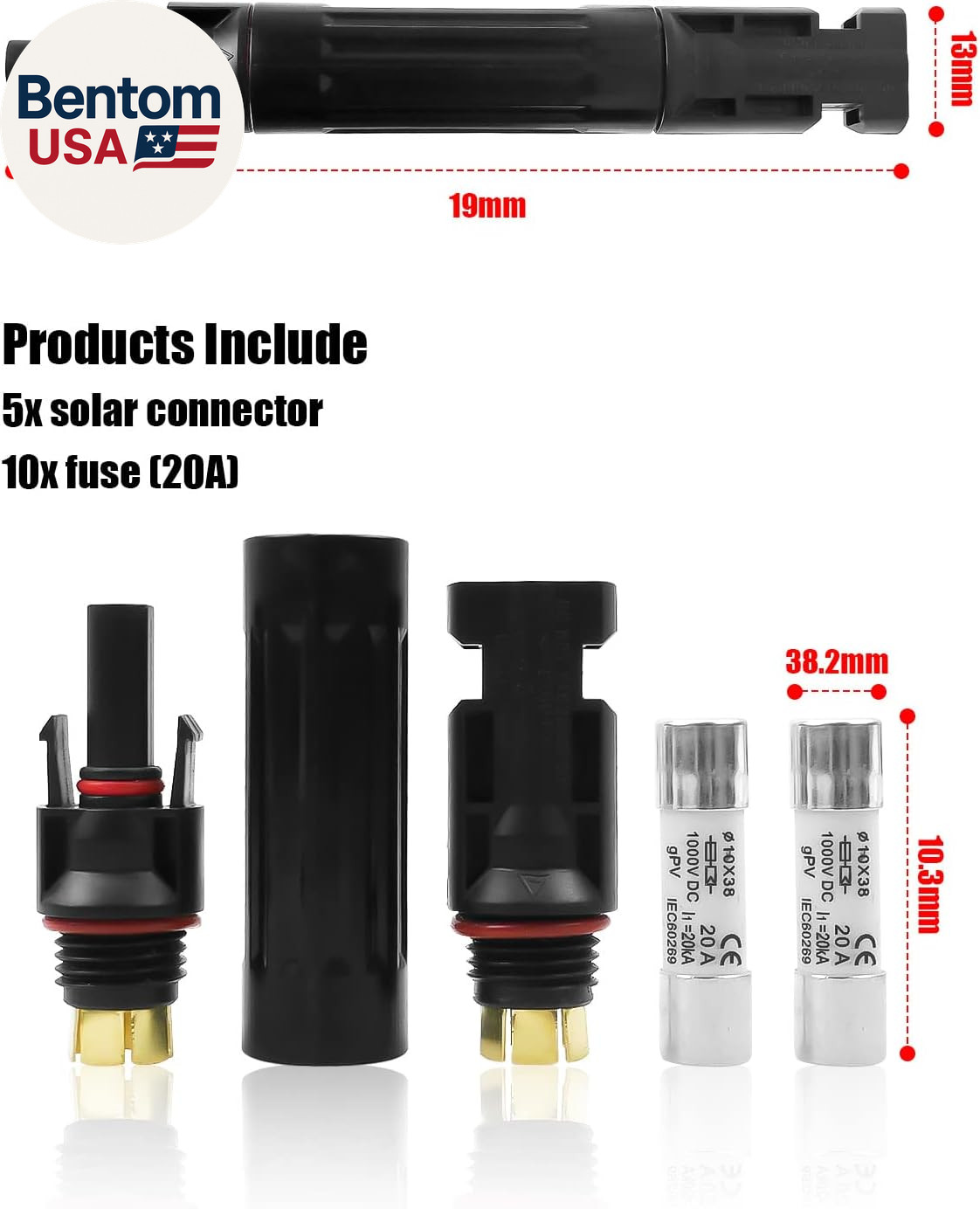 20A Solar Fuse Holder Inline IP67 Waterproof 1000V DC – Compatible with All MC4