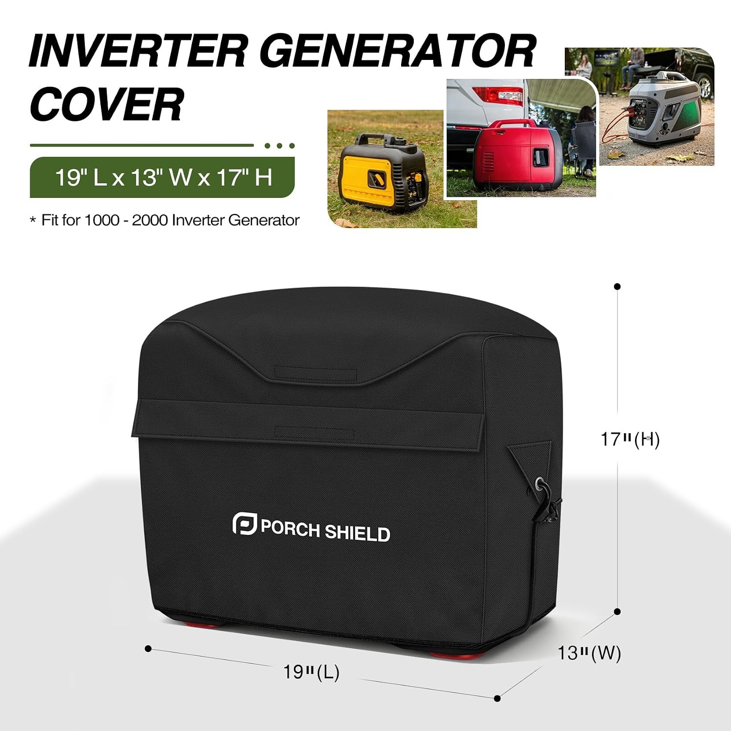 Inverter Generator EU1000 Cover Black Outdoor Porch Shield Generator Cover