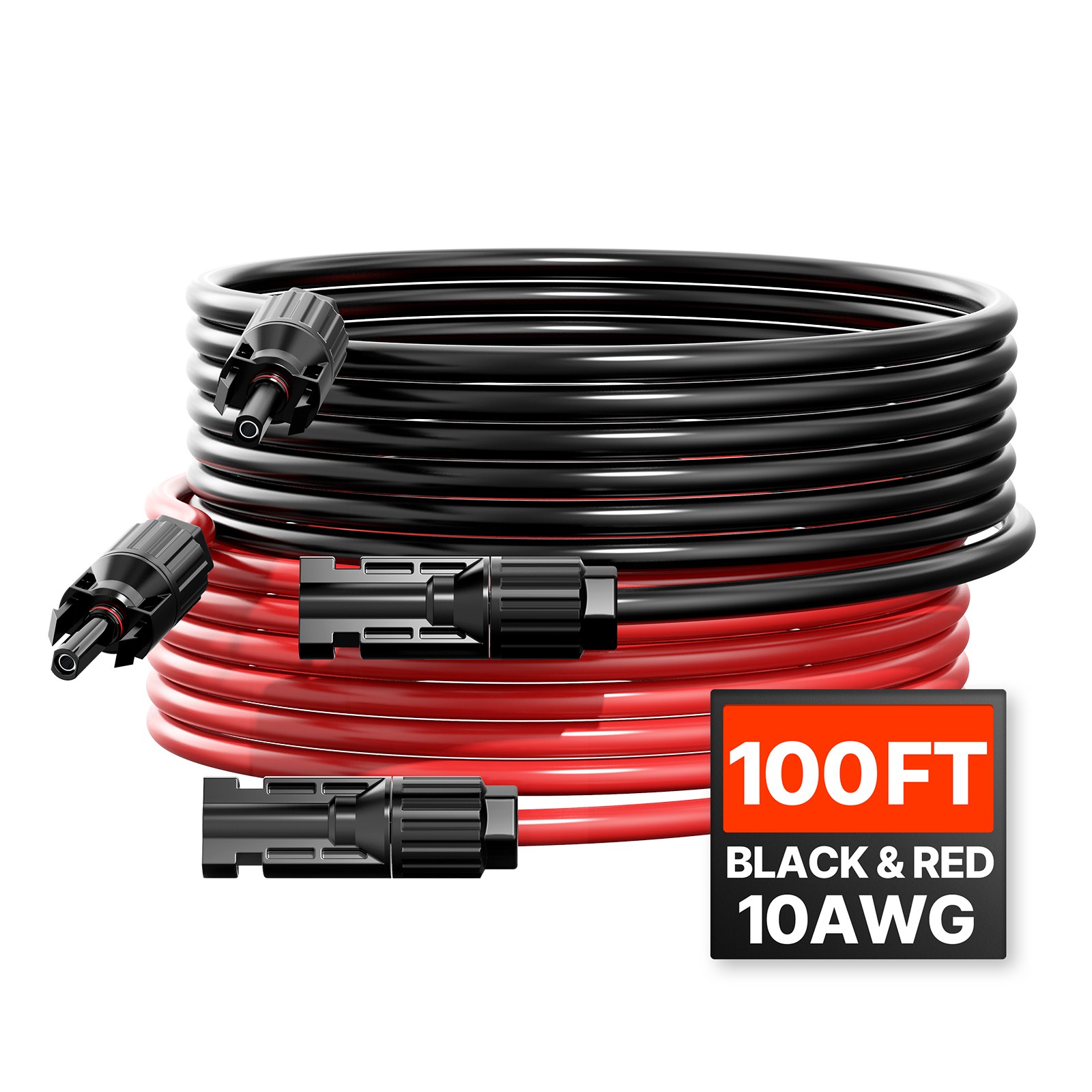 Uimoso 100FT Solar Panel Extension Wire Female & Male Connectors 10AWG Set of 2