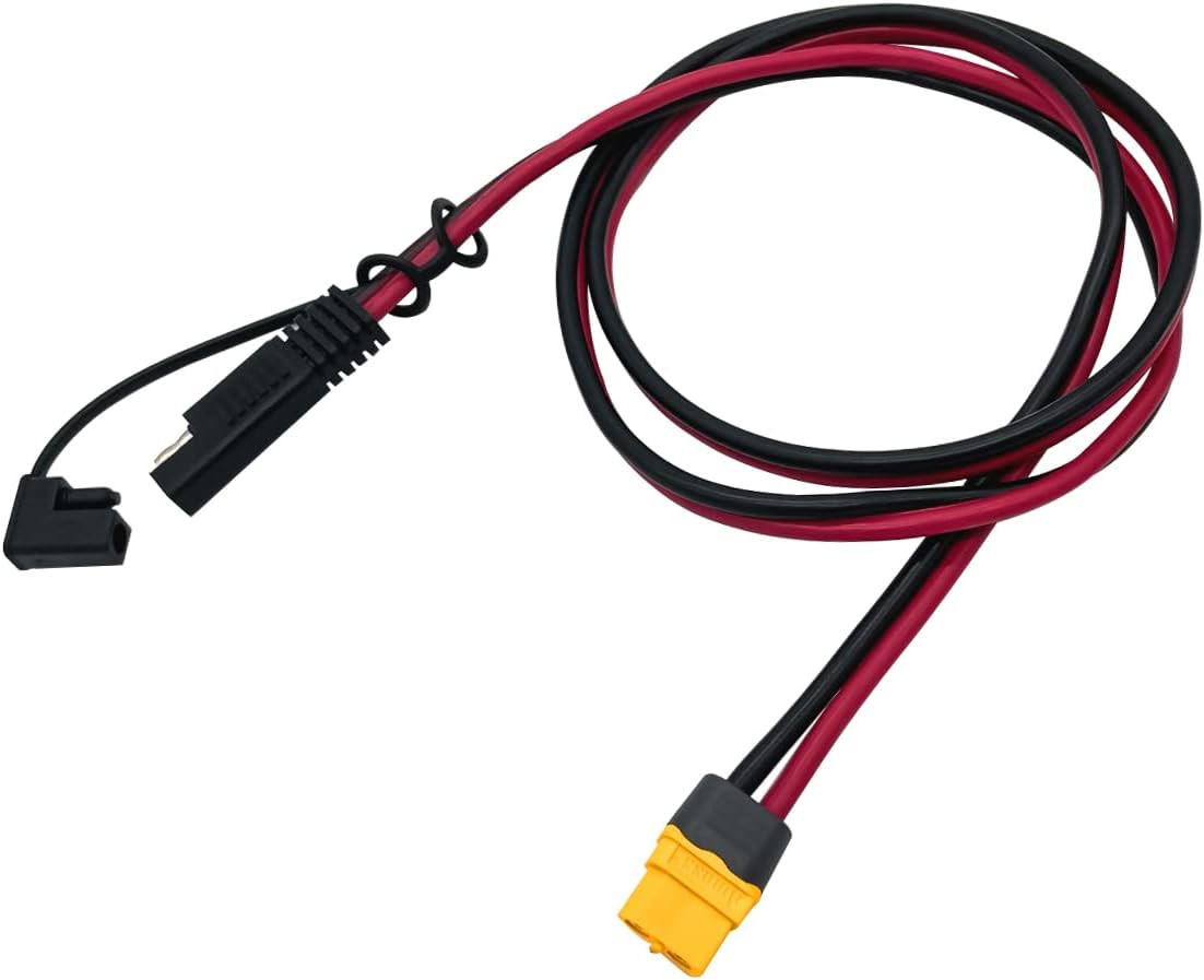 SAE to XT60 Connector Cord 12AWG Wire Extension Cable for Solar Generator