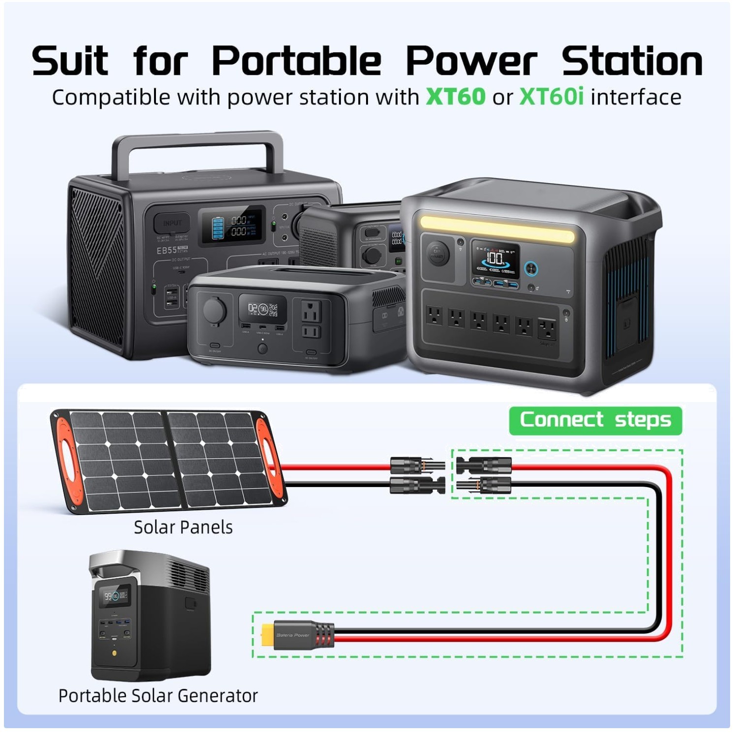 10ft Solar Extension Cable for Power Stations – Easy Install