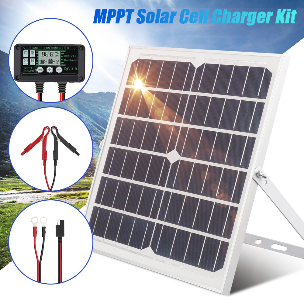30W 12V Solar Panel Trickle Charger Battery Charger Kit Maintainer Boat Car RV