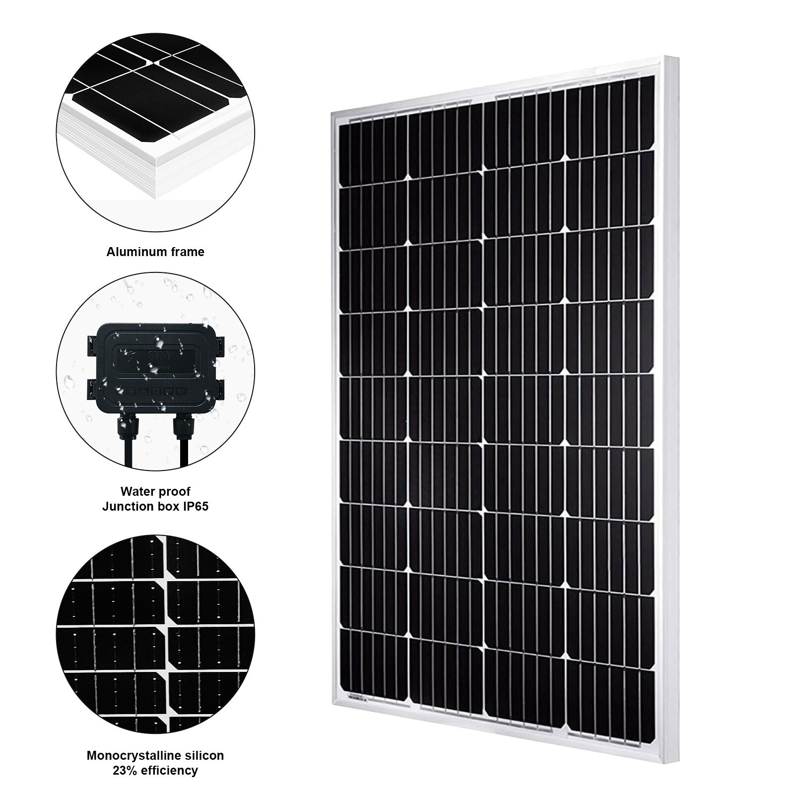 200 Watt 12V Off-Grid Monocrystalline Solar Panel for RV Boat Battery Home Roof