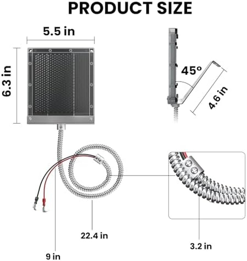 POWOXI 6V Solar Panel for Deer Feeder: 1.5W Waterproof Solar Battery Charger