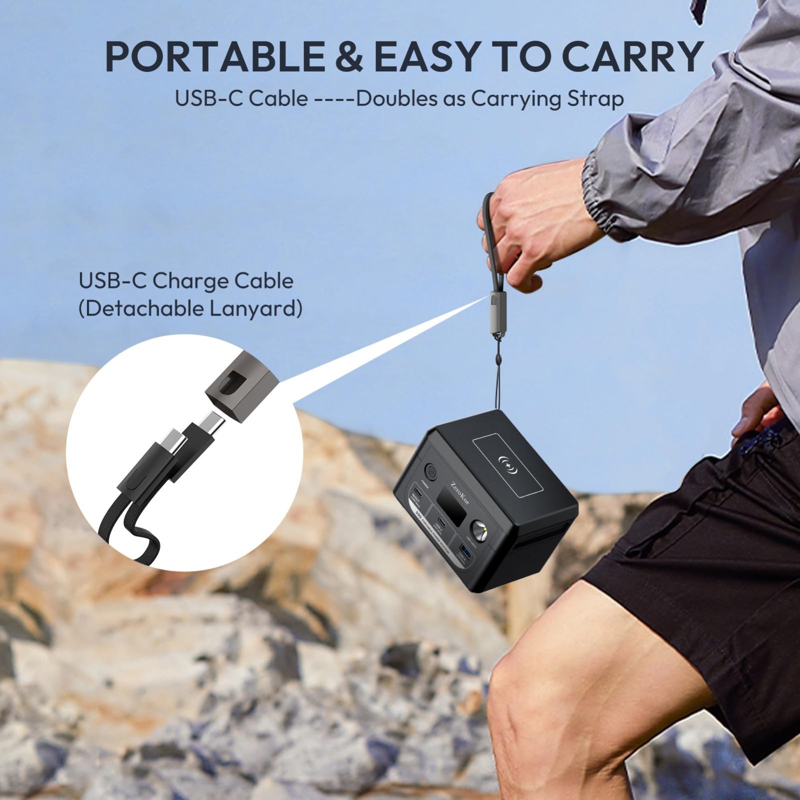100W Portable Power Station – 96Wh Generator, 30000mAh Battery, USB C Fast Charg