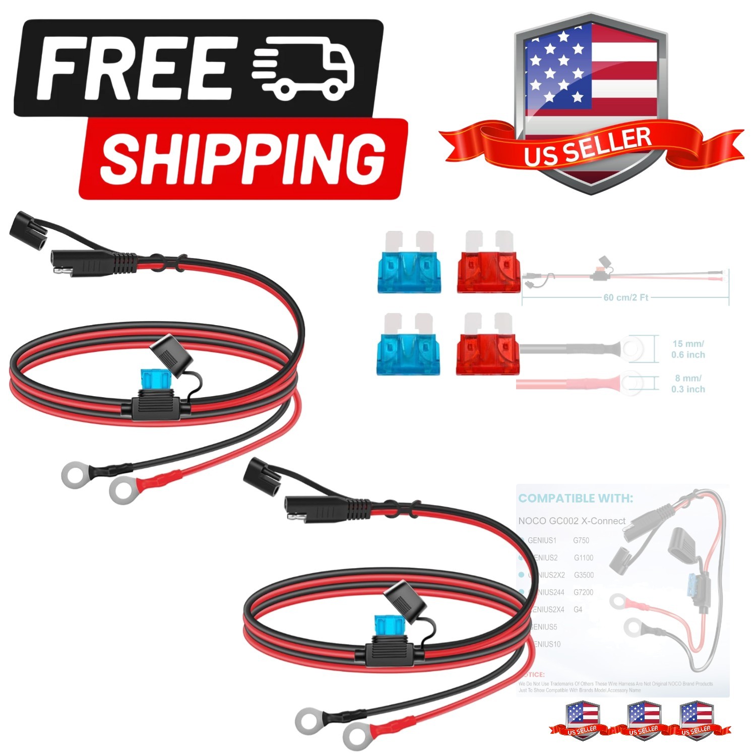 SAE Extension Cable, Battery Tender Extension Cable for Motorcycle/Motorbike/…
