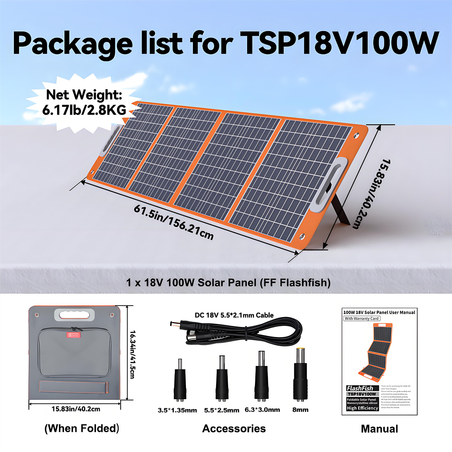 Flashfish P63 Portable Power Station 520Wh 500W With 100W Foldable Solar Panel