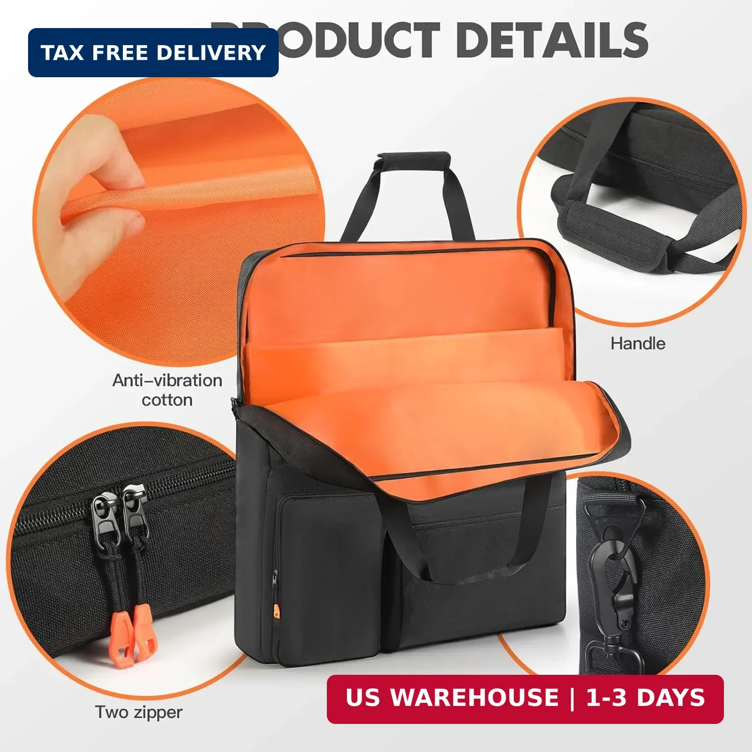 Padded Solar Panel Carrying Case Compatible with Jackery SolarSaga 100W 100X 200