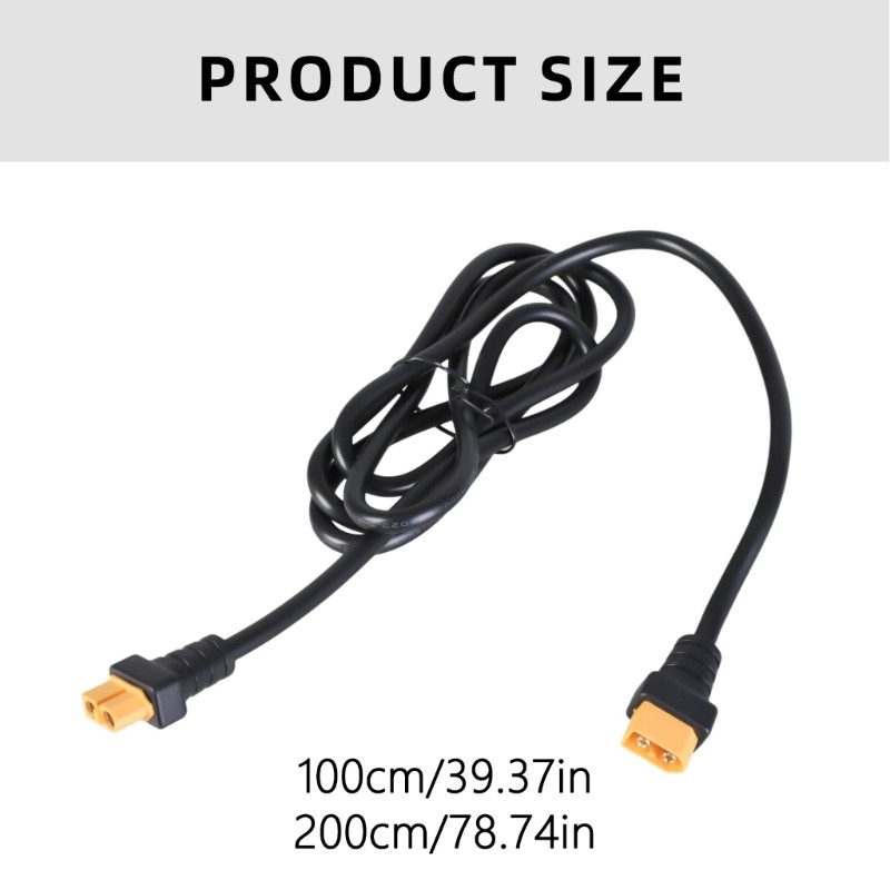 1m/2m XT60 Connectors Cord Extension Cable Wire for Car and Solar Batteries