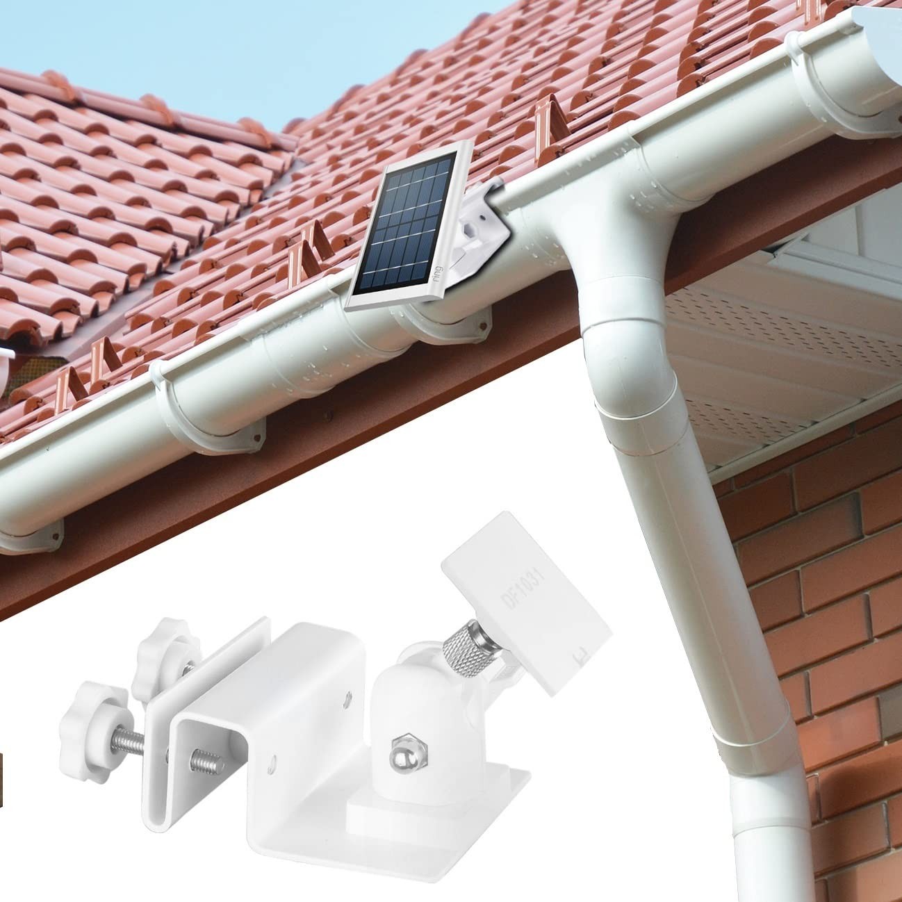 Gutter Mount for Ring Solar Panel, No-Drill Solar Panel Mount for Arlo, Eufy,…