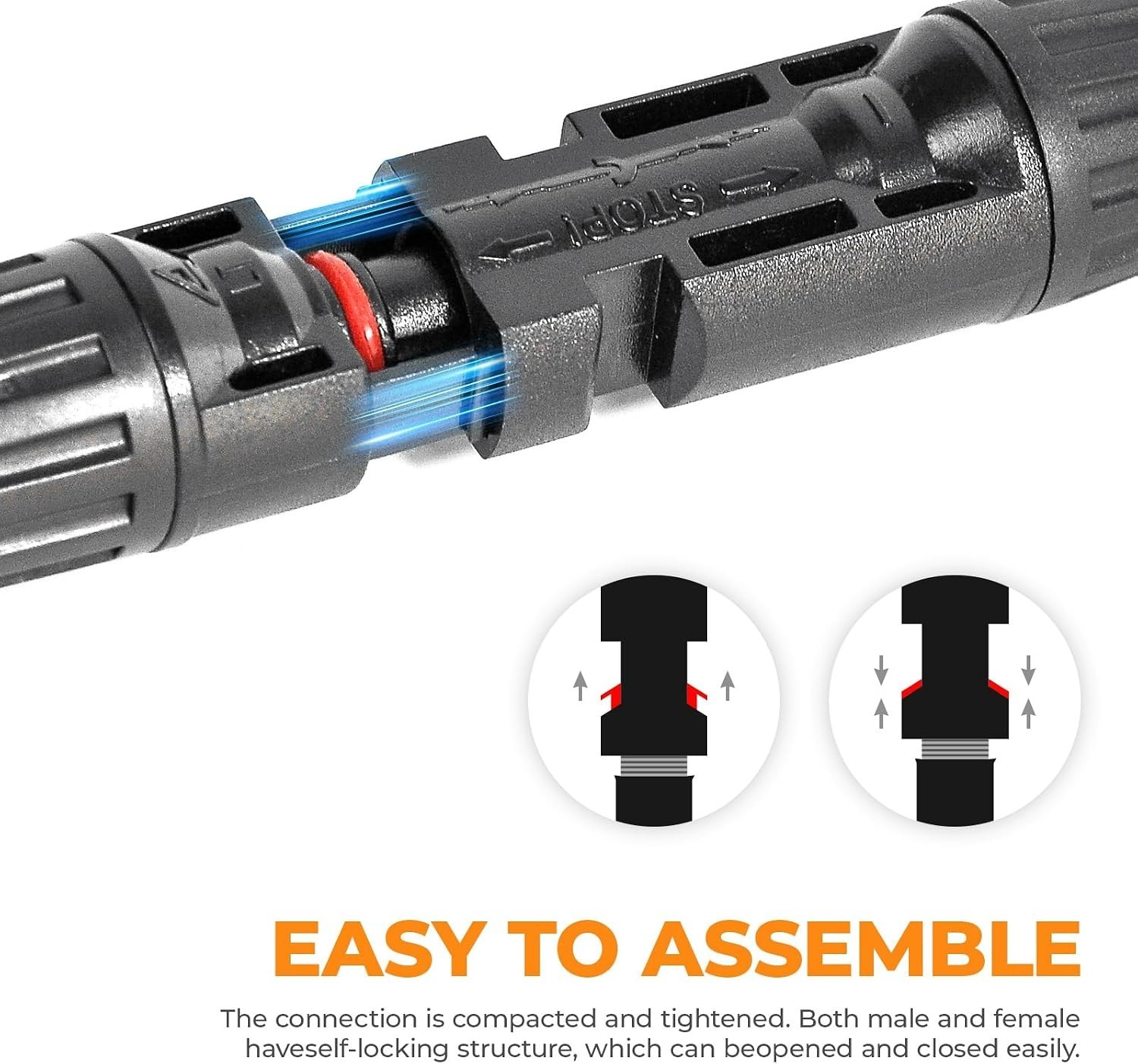 Weather-Resistant Solar Panel Y-Splitter Connectors – 30A Certified Performance
