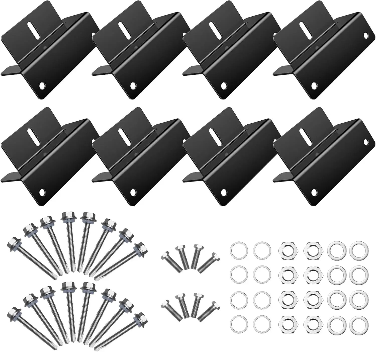 16Pcs/Set Solar Panel Mounting Bracket Kits 4/8 Units Solar Panel Aluminum Mount