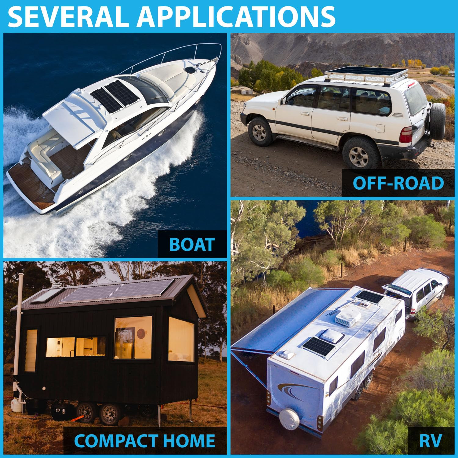 200 Watt 12 Volt, High Efficiency Monocrystalline Solar Panel with Solar Connect
