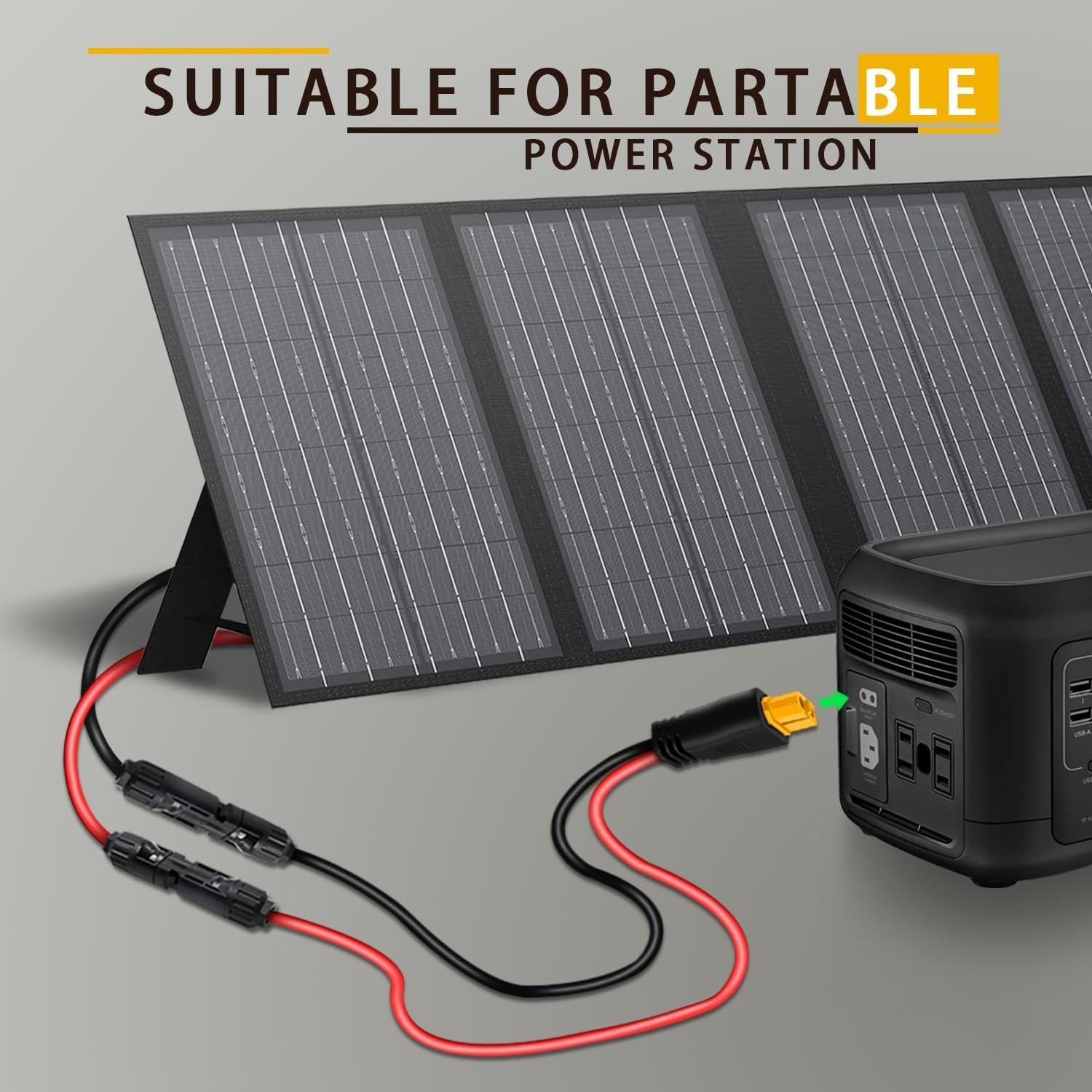 COMeap Solar Panel Cable for Ecoflow 10AWG, Compatible with MC-4 to XT60 Plug So