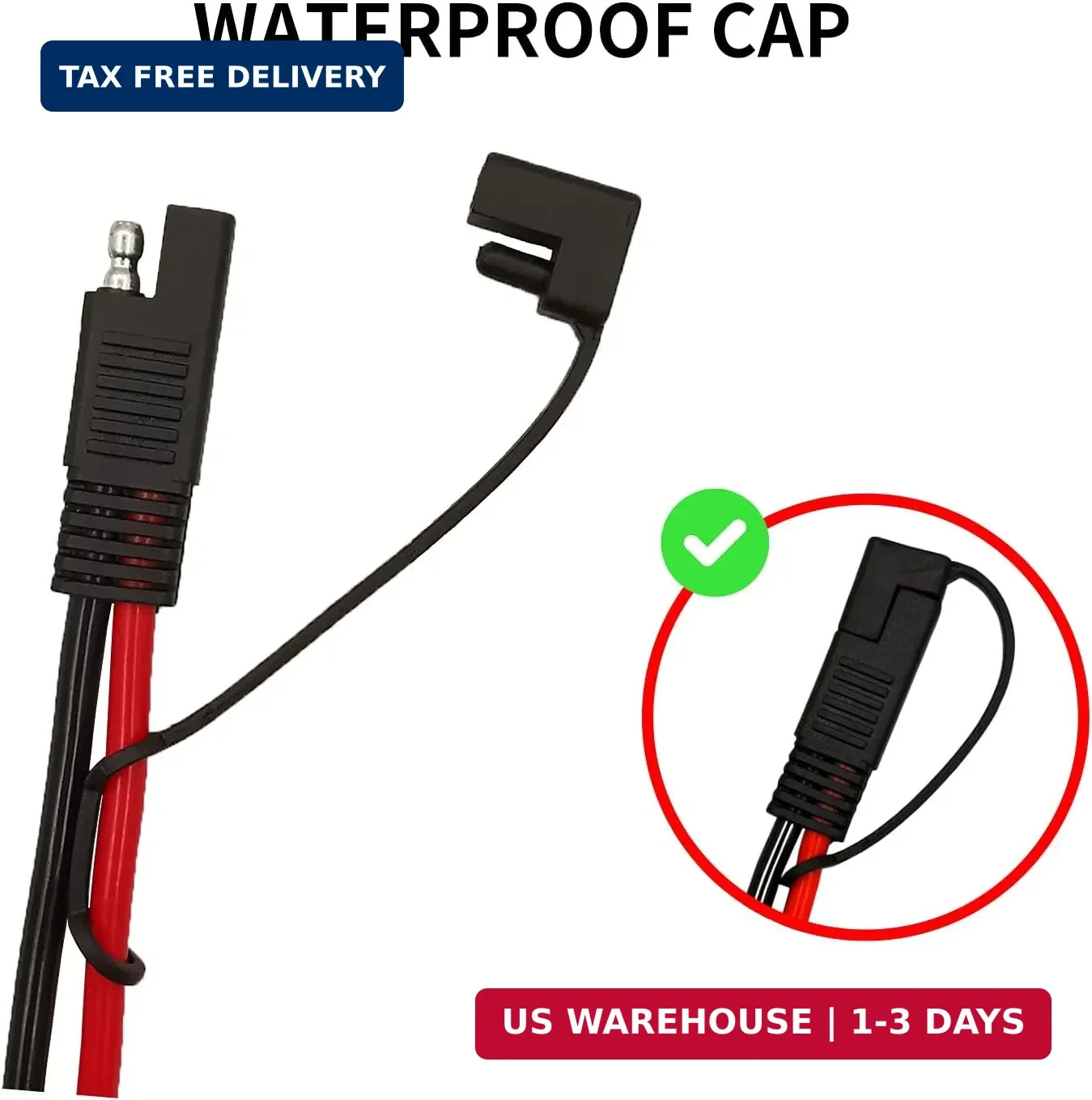 10 AWG SAE to Solar Panel Adapter, RV Solar Panel Connector Cable, Solar to SAE