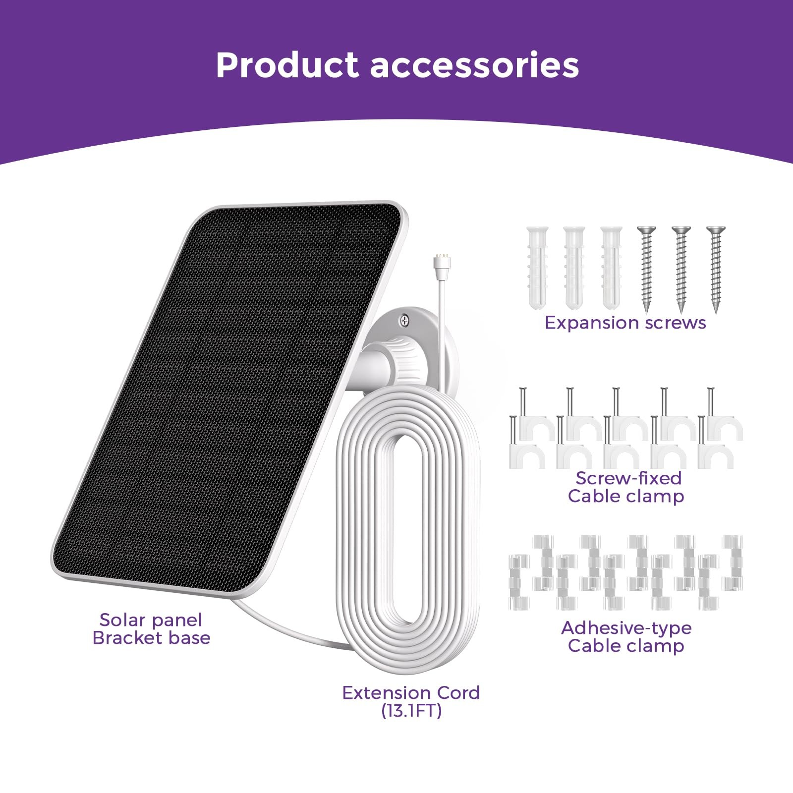 Solar Panel for Google Nest with Built-in 4000mAh Battery – with Google Nest …