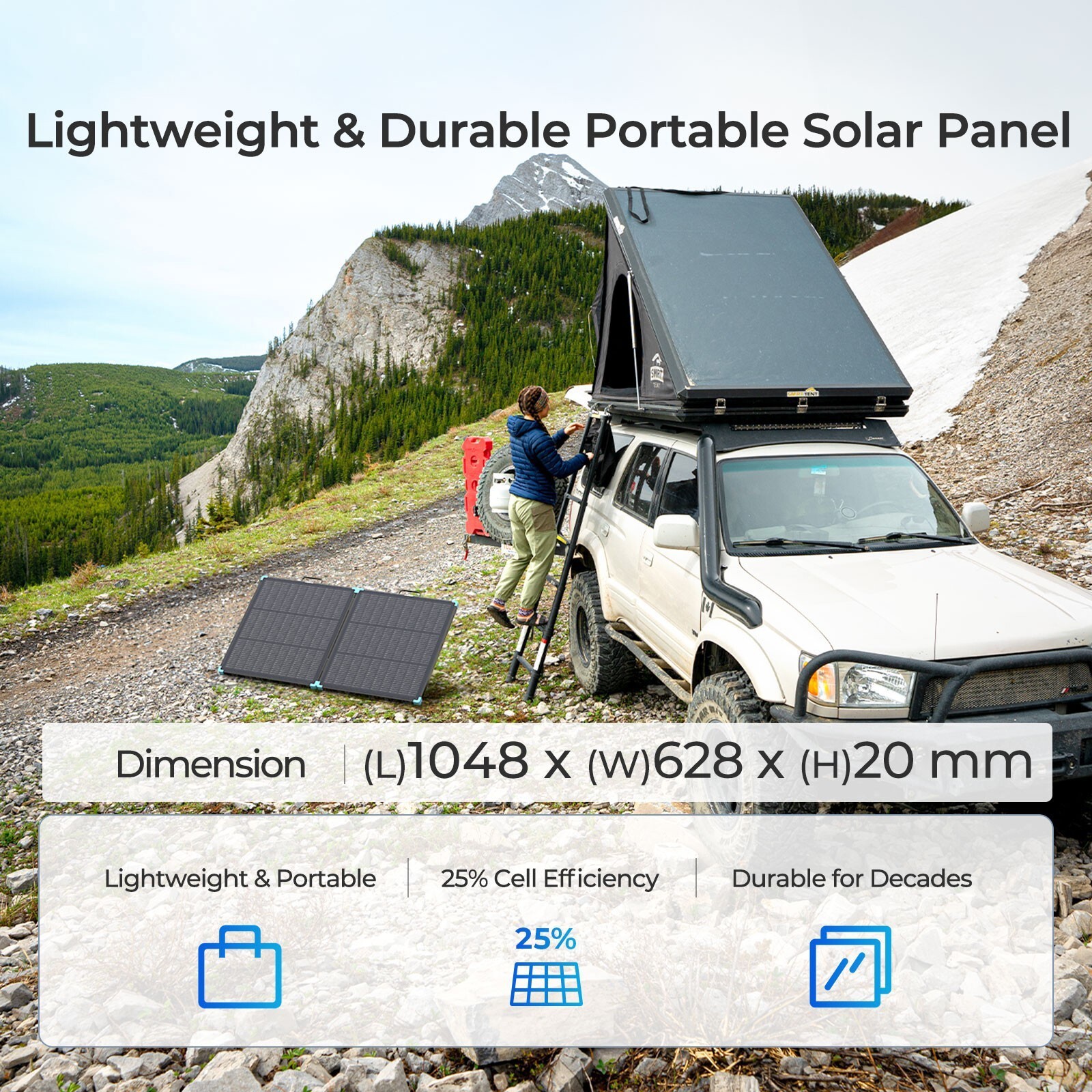 Renogy 100W Portable N-Type Solar Panel Suitcase 25% High Efficiency Refurbished