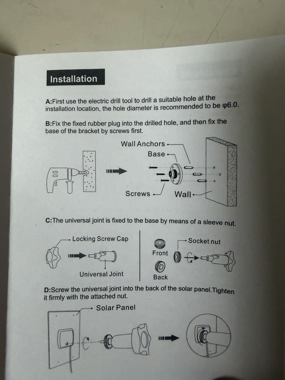 Outdoor Solar Panel Kit 5 Watt