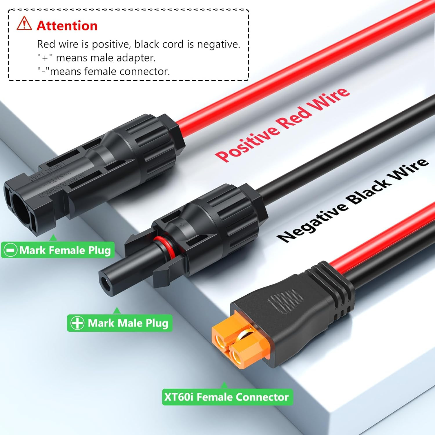 Vansdon Solar to Xt60I Extension Cable 10AWG 50FT Xt60I Female to Male Connector