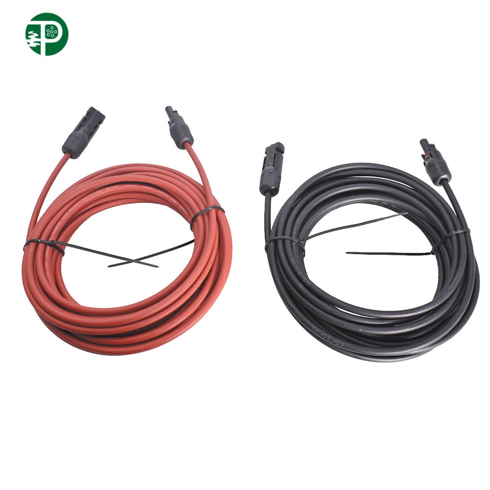 30 FT 12 AWG Black + Red Solar Panel High Quality Extension Cable Wire Connector