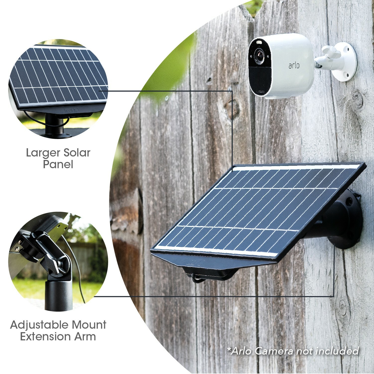 Leaf 10 5W Solar Panel Charger for Arlo Pro 3, Pro 4 & Ultra Cameras