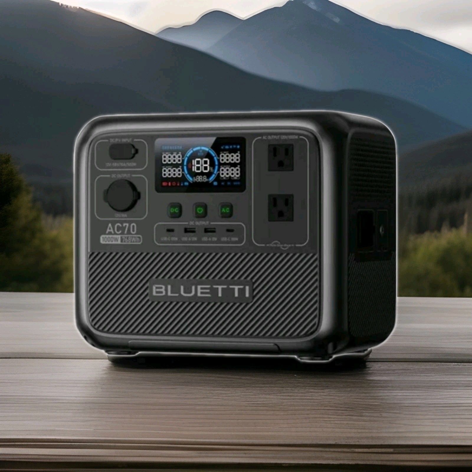 BLUETTI AC70 Portable Power Station 1000W 768Wh Generator for Road Trip Off-Grid