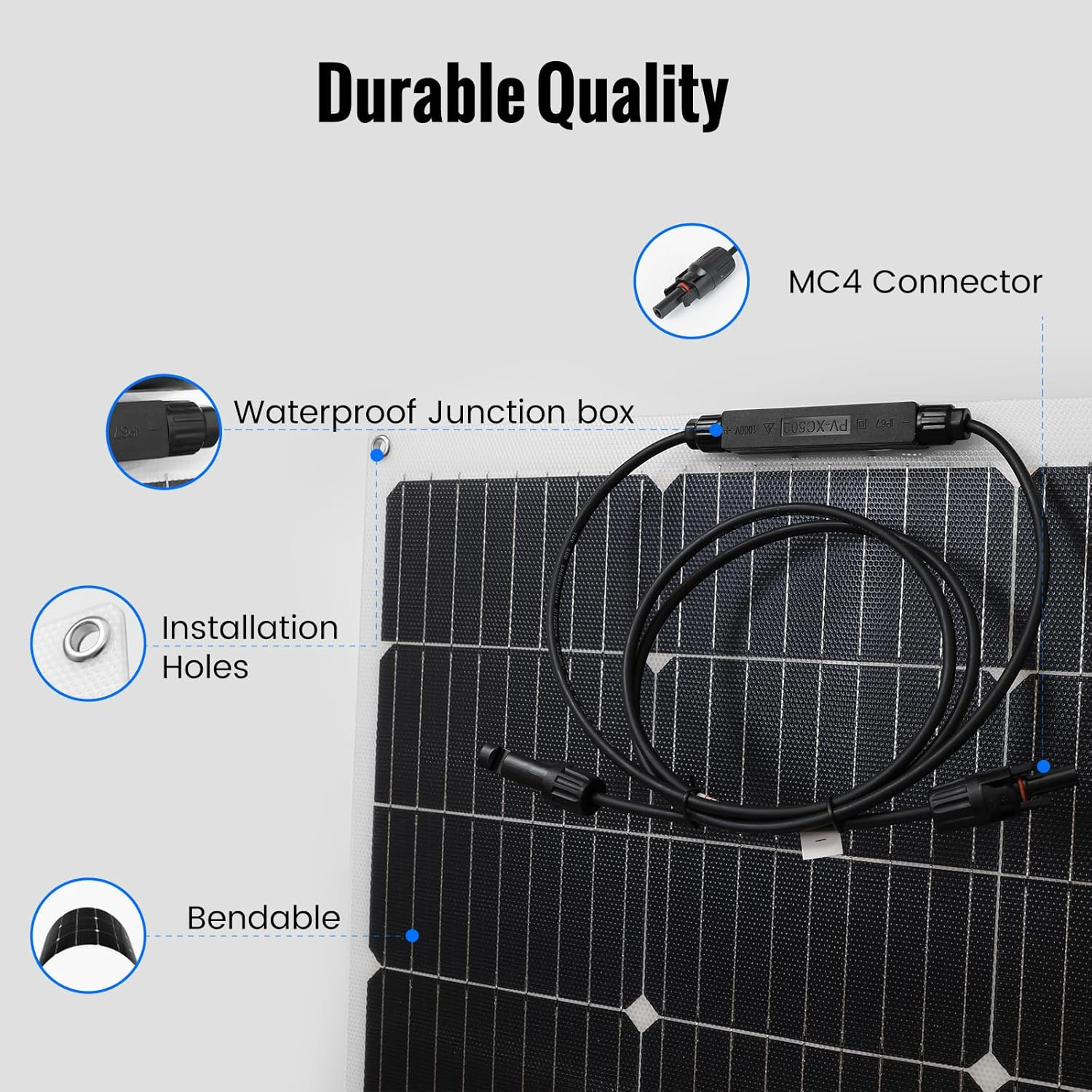 100W 12V Flexible Monocrystalline Solar Panel – Lightweight & Waterproof