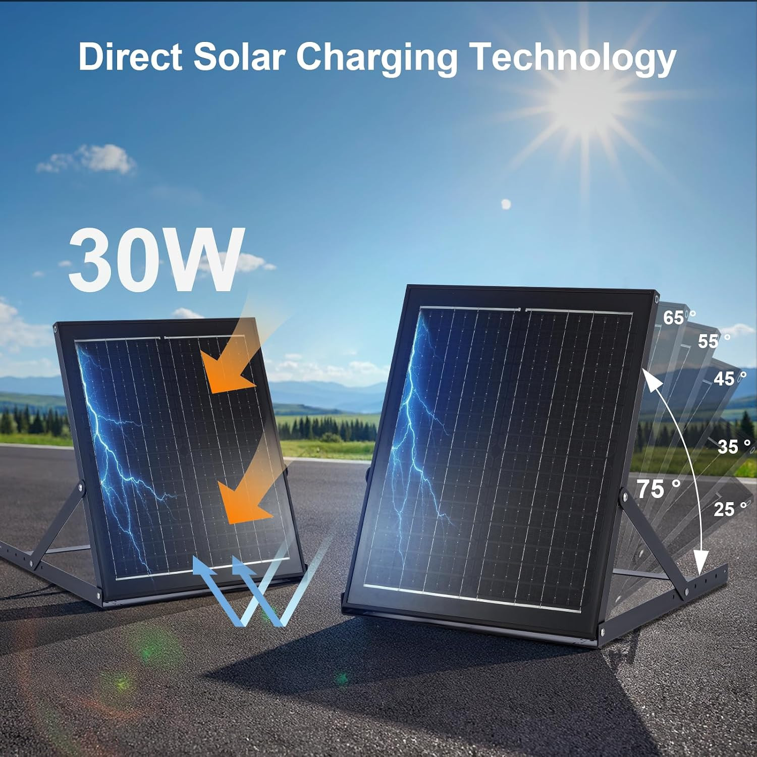 30W Solar Powered Exhaust Fan with Adapter for Shed, Coop, Greenhouse, Attic