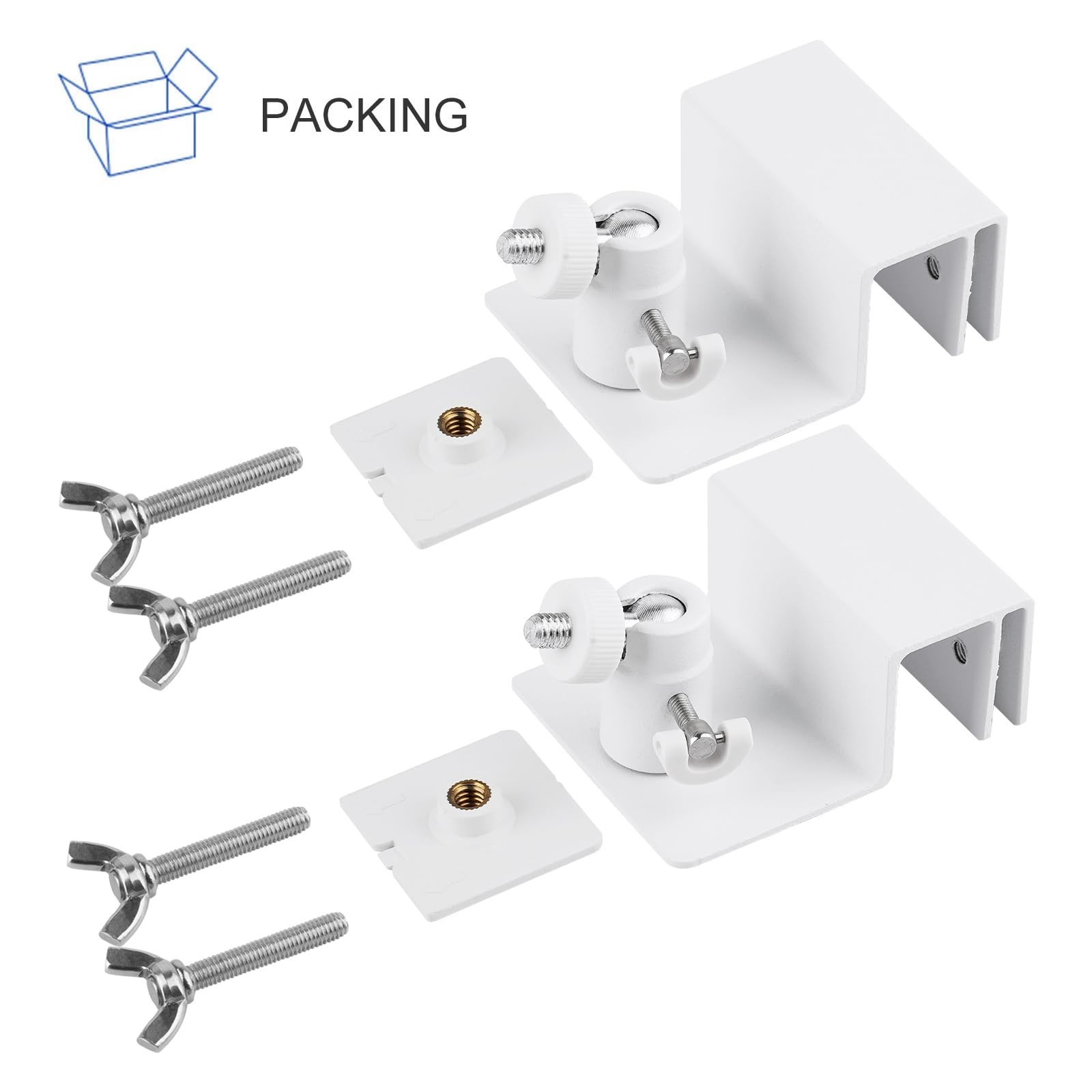 2-Pack Solar Panel Gutter Mount Bracket, No Drill, 360° Rotation, Weatherproof,