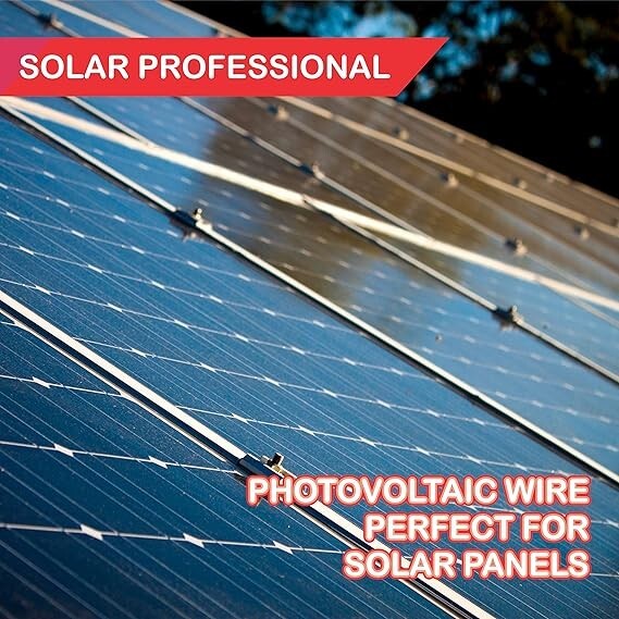NATIONAL Wire&Cable 8 Gauge Solar Panel Professional Wire – Made in USA – 2×100