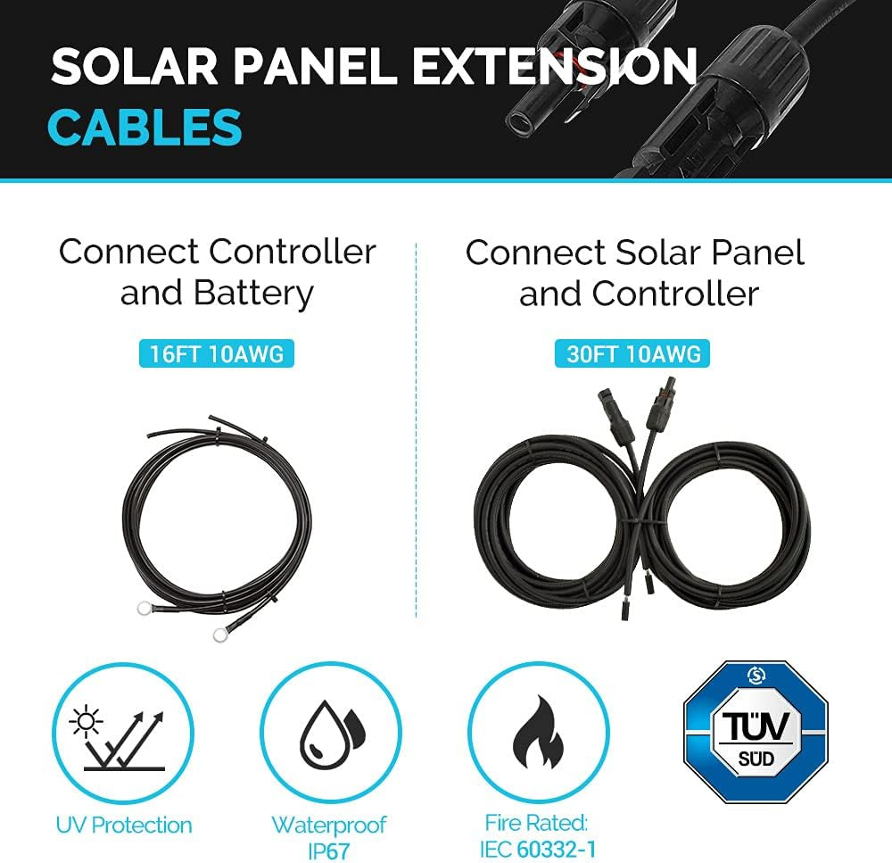 Renogy 200 Watts 12 Volts Monocrystalline RV Solar Panel Kit with Adventurer 30A