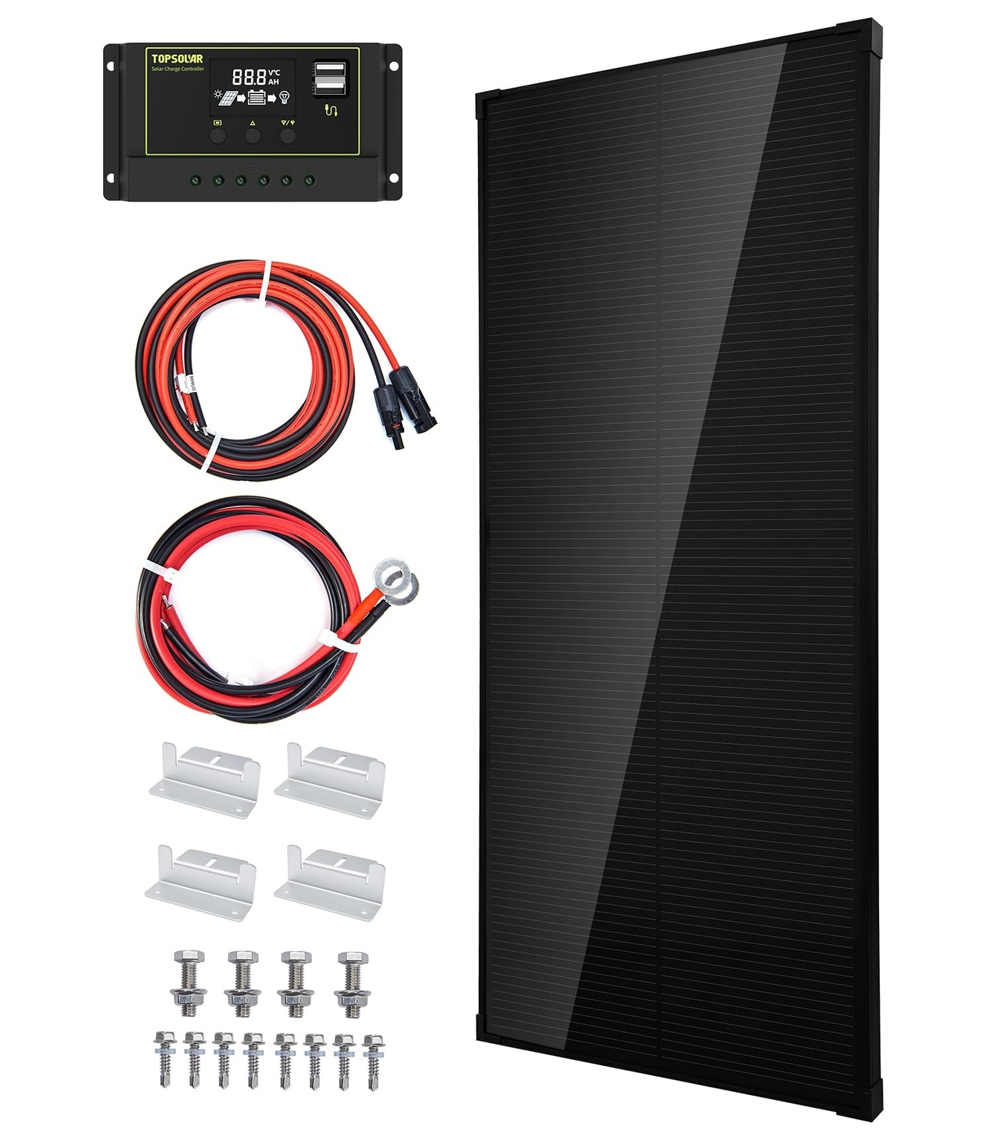 Topsolar Solar Panel Kit 100 Watt 12 Volt Monocrystalline Off Grid System for…