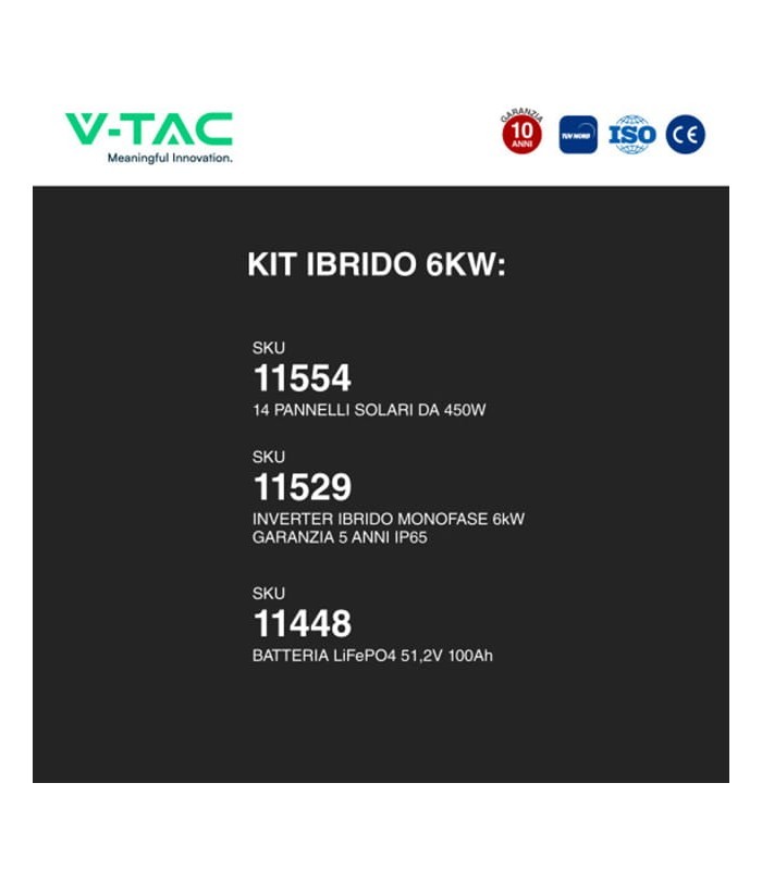 KIT 6.15KW photovoltaic solar panels 410W IP68 + single phase inverter + battery