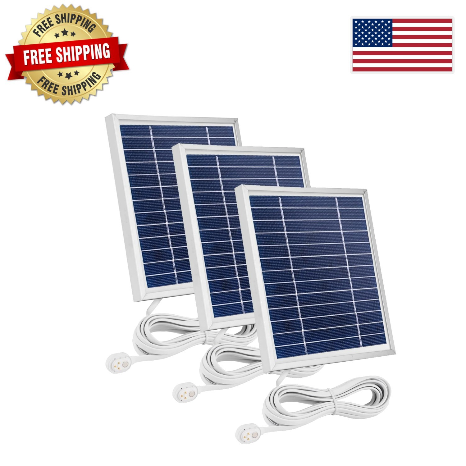 3 Pack Solar Panel Charger for Arlo Pro Series with Waterproof Cable & Mounts
