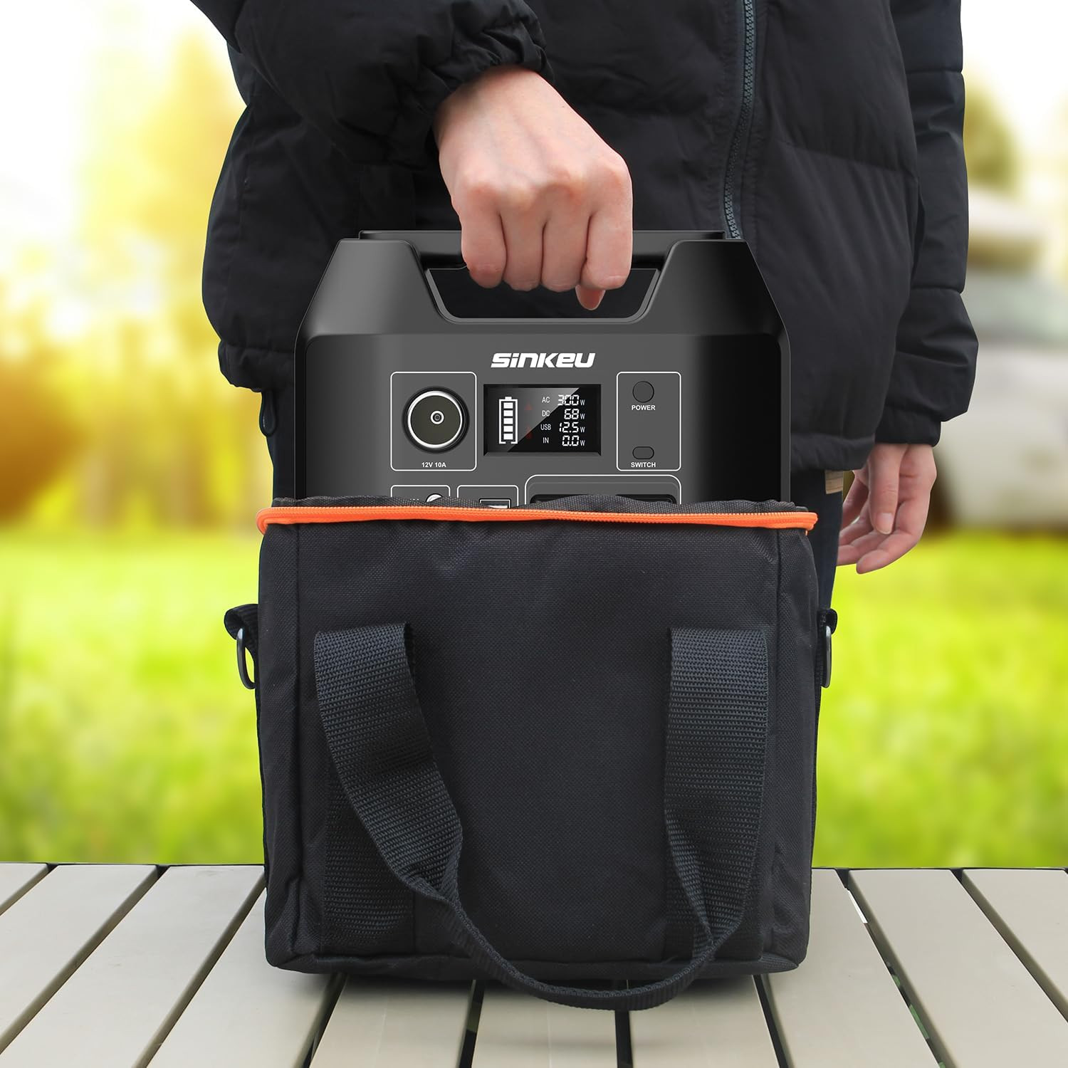 E300 Portable Power Station Bag for Outdoor Camping Travel, 300W Rated(600W P…