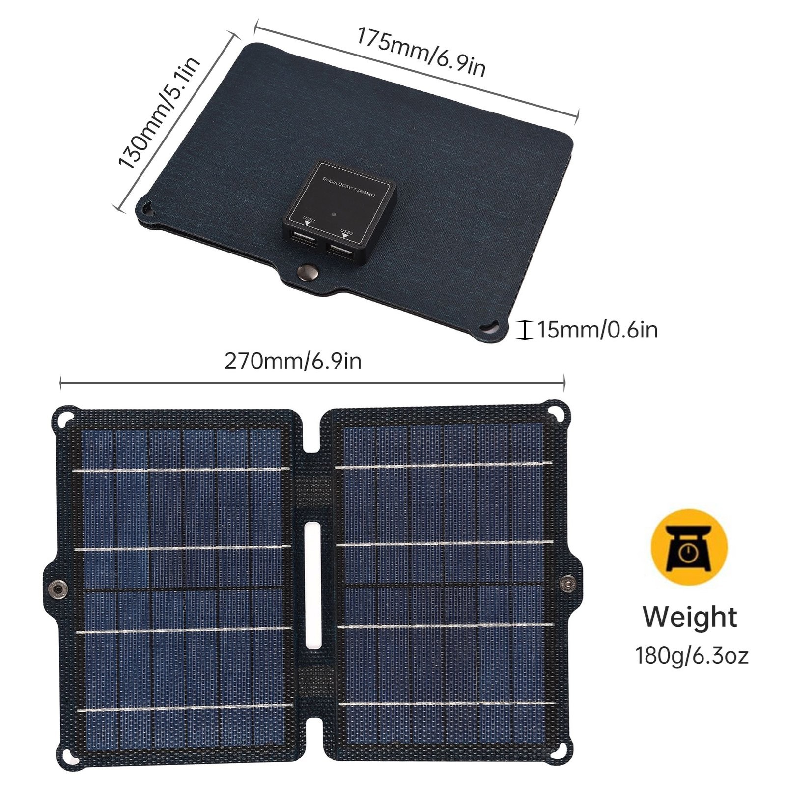 8W 5V Foldable Solar Panel Mini Solar Power Polycrystalline Silicone Solar ZNRQ