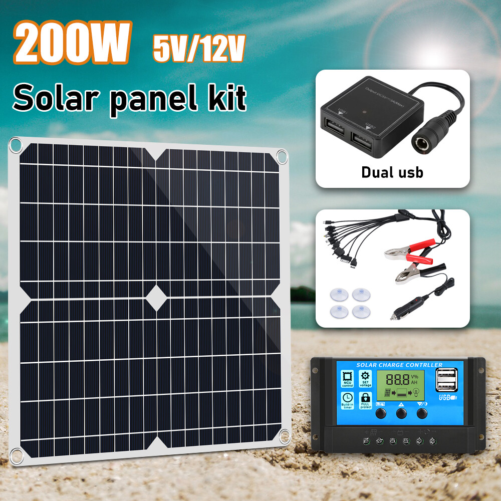 6000W Complete Generator with 400W Solar Panel Power Charger 110V Grid System US