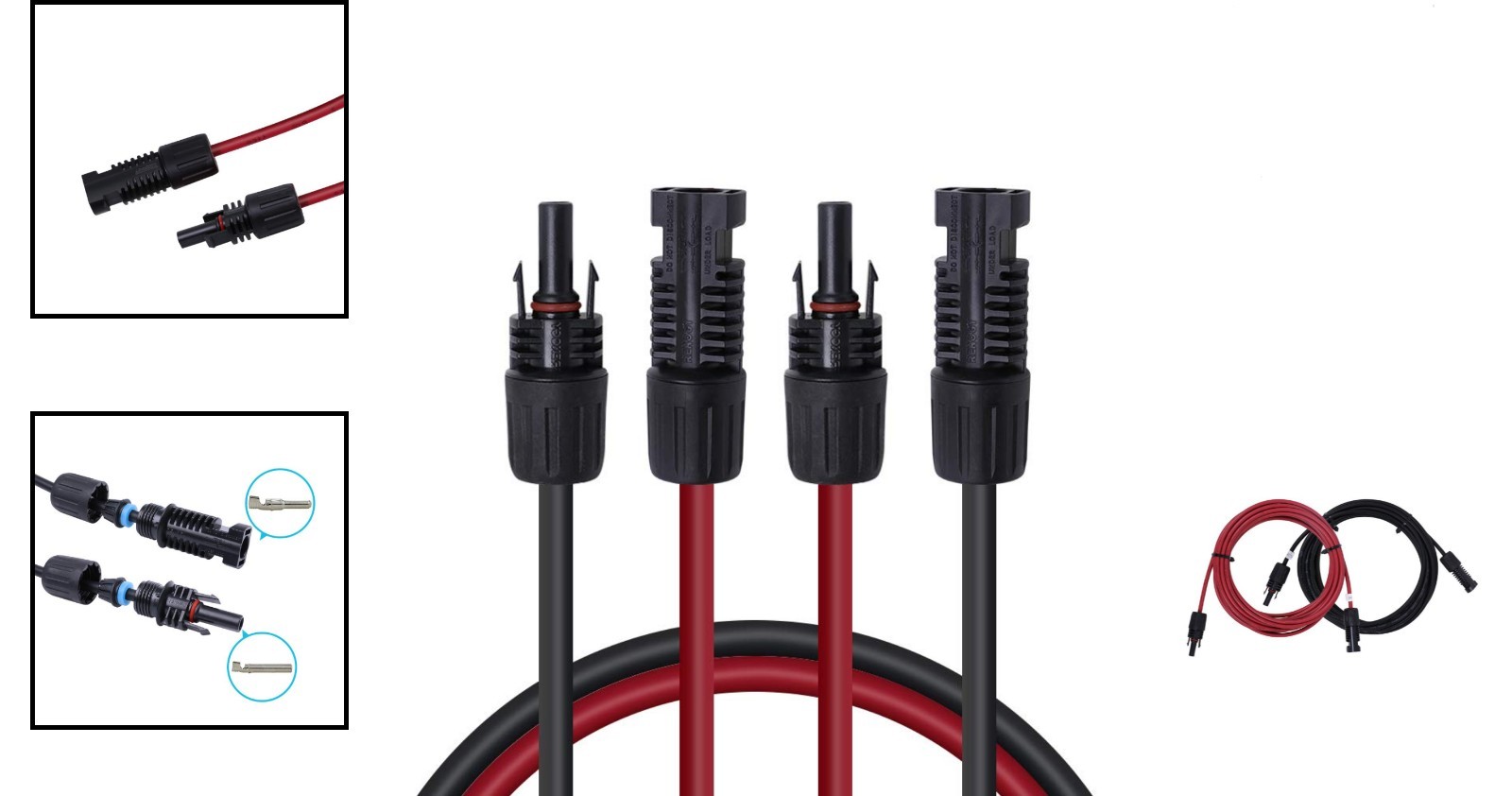 12AWG Solar Extension Cable with UV Resistant Connectors – 20Ft Durable Design